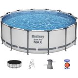 Bestway zwembad set Steel Pro Max 427 lichtgrijs