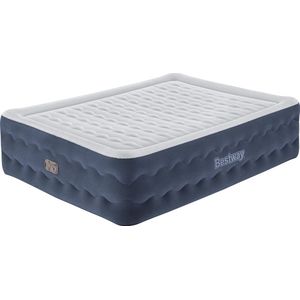 Opblaasbaar matras voor auto, luchtmatras en opblaaskussen met luchtpomp, matras voor buiten, huis, camping, 174 x 126 cm (grijs