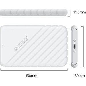 Orico 2,5' HDD / SSD-behuizing, 6 Gbps, USB-C 3.1 Gen1 (Wit) (2.5"), Harddisk behuizing, Wit