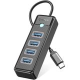 Orico - USB-C Hub - 4 USB-A Poorten - Busgevoed - Zwart - 0,15 Meter