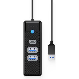 Orico USB 3.0 Hub Adapter with 2x USB 3.0 Ports, USB-C Port, 5 Gbps Transfer Speed, 0.15m Cable (Black)