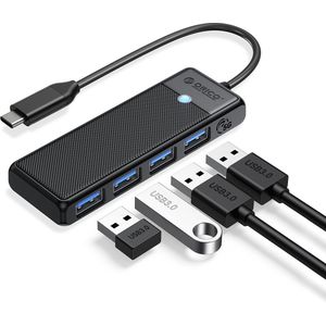 Orico - USB A3.0x4 - Adapterhub 4-in-1 - Zwart - Duurzaam Ontwerp