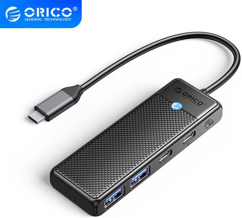 Orico - Hub - Zwart - USB-C - 2x USB 3.0 - 1x Power Delivery