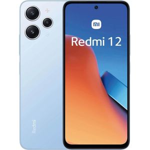 Xiaomi Redmi 12 4/128 blauw (128 GB, Hemelsblauw, Middernachtelijk zwart, 6.79", Hybride dubbele SIM, 4G), Smartphone, Zwart, Blauw