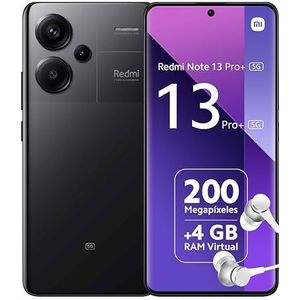 Xiaomi Redmi Note 13 Pro+ 5G Smartphone + hoofdtelefoon, 2,8 GHz 8 GB + 256 GB zwart (BE versie + 2 jaar garantie)