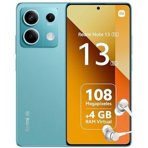 Xiaomi Redmi Note 13 5G Smartphone + hoofdtelefoon, 6 GB + 128 GB blauw (BE versie + 2 jaar garantie)