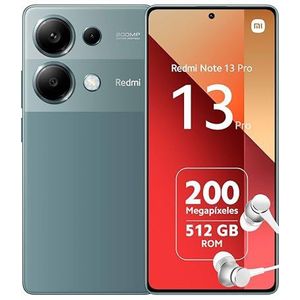 Xiaomi Redmi Note 13 Pro 4G Smartphone + hoofdtelefoon, 2,2 GHz 12 GB + 512 GB groen (BE versie + 2 jaar garantie)