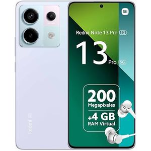 Xiaomi Redmi Note 13 Pro 5G Smartphone + hoofdtelefoon, 8 GB + 256 GB paars (BE versie)