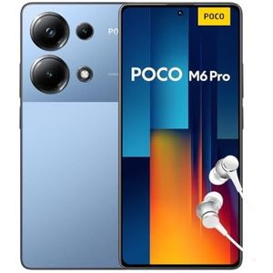 Xiaomi POCO M6 Pro Smartphone + Headphones, 8+256 Mobile Phone without Contract, 64MP OIS Triple Camera, Blue (NL Version + 2 Year Warranty)