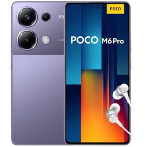 Xiaomi POCO M6 Pro Smartphone + Headphones, 8+256 Mobile Phone without Contract, 64MP OIS Triple Camera, Purple (NL Version + 2 Year Warranty)