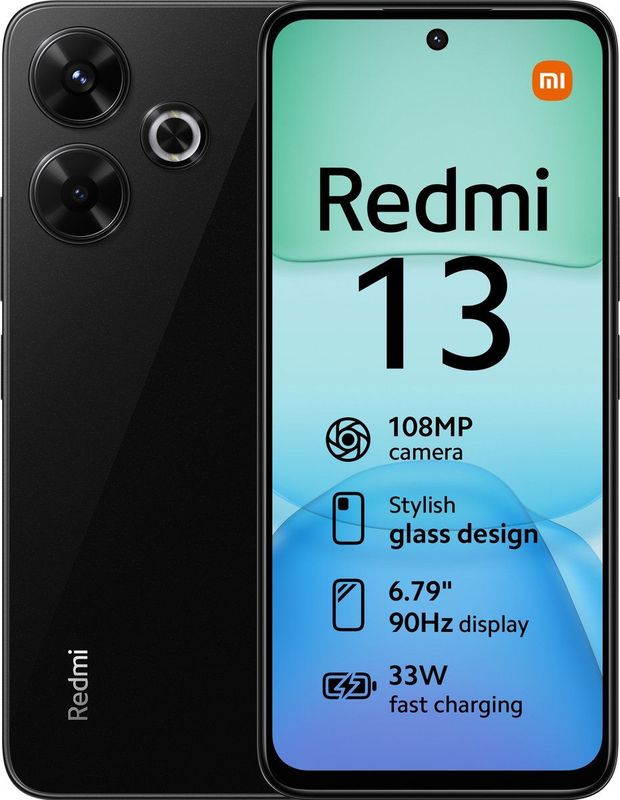 Xiaomi - Redmi 13 - Mobiele Telefoon - Midnight Black - 6GB RAM 128GB ROM
