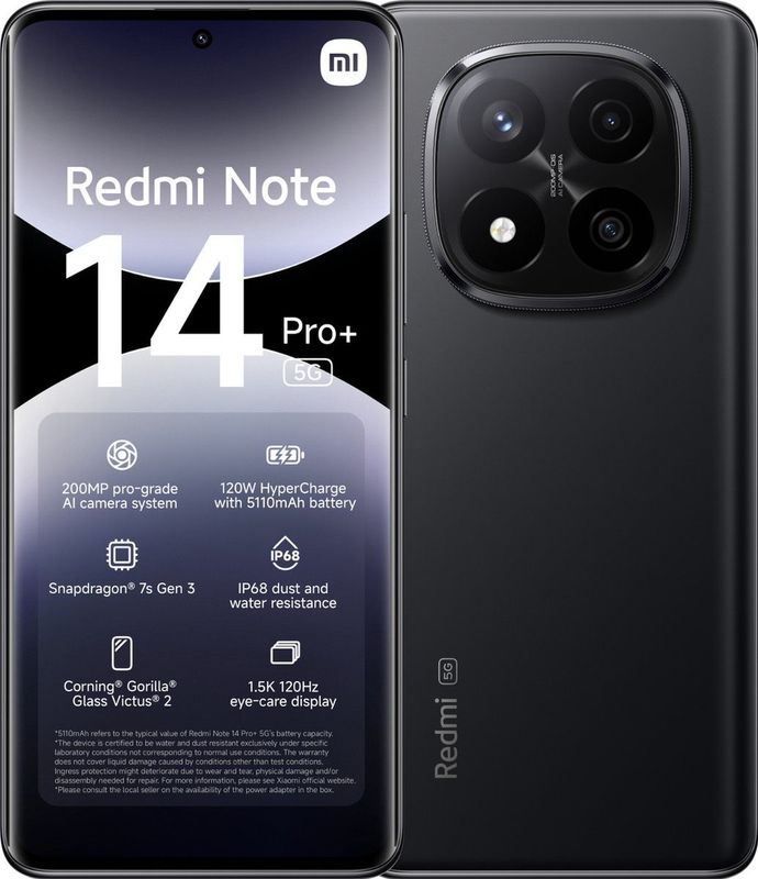 Redmi Note 14 Pro+ 5G 256GB - Zwart