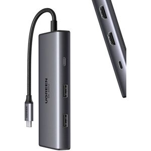 UGREEN - CM498 - Adapter - Zwart - USB-C 3.0 - 6-in-1 - 100 W