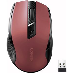 Ugreen - MU006 - Draadloze Optische Muis - Rood - USB 2.4GHz / Bluetooth 5.0 - 4000 DPI