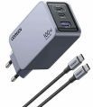 Ugreen X757 Nexode Pro 3-Port GaN PD Schnellladegerät mit USB-C Kabel - 100W - Grau