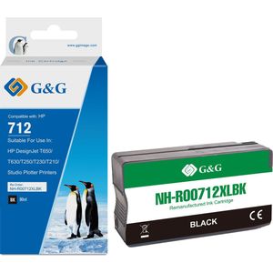 G&G Huismerk XL 3ED71A Inktcartridge Alternatief voor HP 712 zwart Hoge Capaciteit - 1R712X-KGG