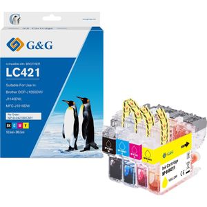 G&G LC421 Inktcartridge - Alternatief Brother LC-421VAL - Zwart/Multicolor