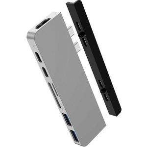 Sanho - HyperDrive Duo 7-in-2 Dock voor MacBook Pro/Air - Zilver