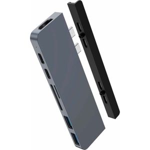 Hyper - Rijd 7-in-2 Duo Dock - Zwart - USB-C - 4K60Hz HDMI