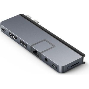 HYPER DUO PRO 7-in-2 USB-C Hub USB Type-C 104 Mbit/s Grijs