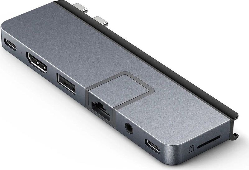 HYPER DUO PRO 7-in-2 USB-C Hub USB Type-C 104 Mbit/s Grijs