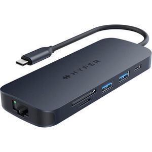 Hyper HD4004GL laptop dock & poortreplicator USB Type-C Blauw