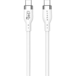 Hyper® Silikon USB-C zu USB-C Ladekabel 1m (240W, Weiß)