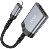 Hoco UA25 Lightning Card Reader - SD TF Kaartlezer - Grijs