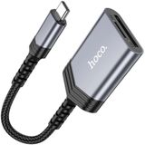 Hoco USB-C Kaartlezer - SD Micro SD - 2TB - Grijs