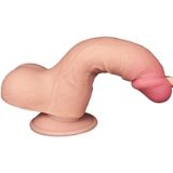 LoveToy - Dubbellaags Dildo - Glijdende Huid Dildo - Lengte 19.5 cm - Diameter 3.7 cm - Beige