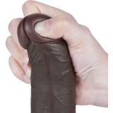 LoveToy - Dildo Met Sliding Skin Technologie - 20,8 cm X Ø 4 cm - Bruin