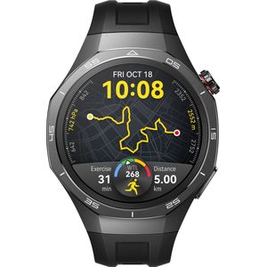 HUAWEI WATCH GT 5 Pro Style Set 46mm Titanbeschichtetes Edelstahlgehäuse mit grauem Lederarmband und schwarzem Fluorelastomer-Armband