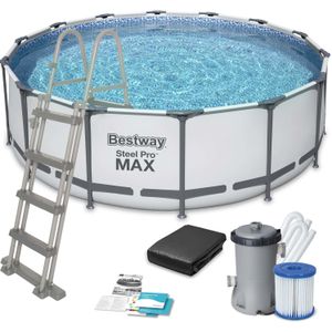 Bestway opzetzwembad - Ø457cm - filterpomp & accessoires - wit
