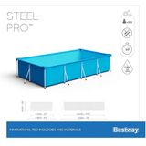 Aufstellpool Steel Pro Frame Pool blau 300 x 201 x 66 cm (l x b x h) mit Filterkartuschenanlage - Bestway