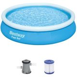 Bestway® Fast Set™ Aufstellpool-Set mit Filterpumpe Ø 366 x 76 cm, blau, rund