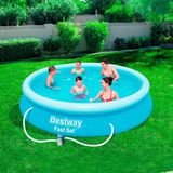 Bestway® Fast Set™ Aufstellpool-Set mit Filterpumpe Ø 366 x 76 cm, blau, rund