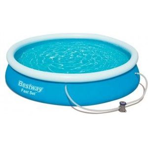 Bestway FastSet Zwembad 366x76cm + Pomp 12Volt blauw Bestway