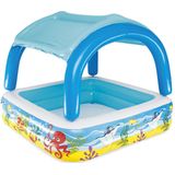 Bestway Mit Markise Quadratischer Aufblasbarer Pool 147x147x122 Cm