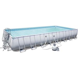 Bestway - Power Steel - Opzetzwembad Inclusief Zandfilterpomp en Accessoires - 956x488x132 cm