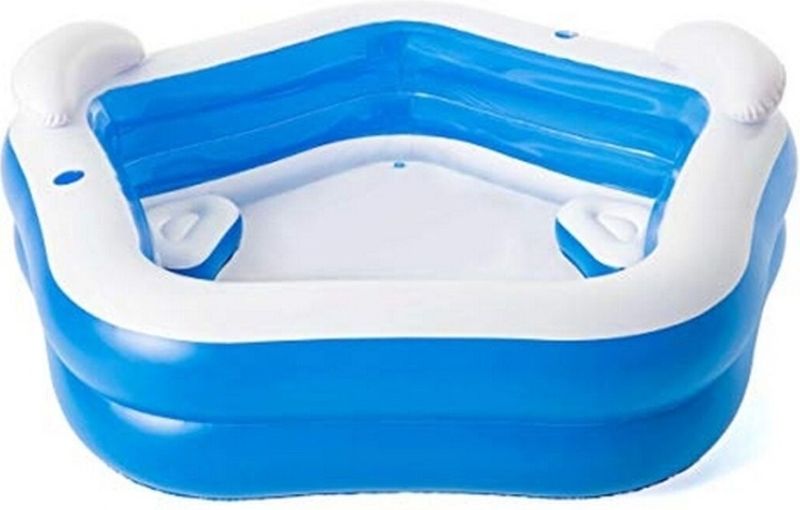 Bestway - Planschbecken Family Pool Fun 213 x 206 x 69 cm Blau