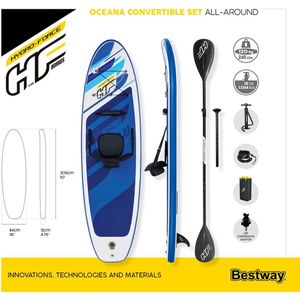 Bestway Sup Board - Hydro Force - Oceana Convertible Set - 305 x 84 x 12 cm - Met Accessoires