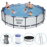Bestway - Steel Pro MAX - Opzetzwembad inclusief filterpomp en accessoires - 457x107 cm - Rond