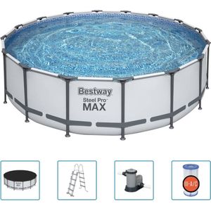 Zwembad Bestway Steel Pro Max Set Rond Grijs (488 x 488 x 122 cm)