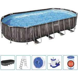 Bestway Power Steel Oval zwembad - 732 x 366 x 122 cm - met filterpomp en accessoires