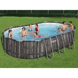 Bestway - Power Steel Frame Pool Komplett-Set oval 610 x 366 x 122 cm Pool