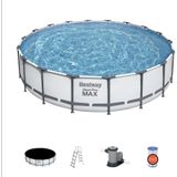 Bestway - Steel Pro MAX - Opzetzwembad Inclusief Filterpomp en Accessoires - 549x122 cm - Rond