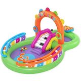 Bestway - Sing & Splash Little Astronaut Aufblasbarer Pool & Spielcenter 295x190x137 cm für Kinder +2 Jahre mit Rutsche, 6 Bällen, 2 Reifen und 2