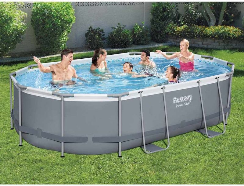 Bestway - Power Steel Oval Frame Pool Set 488 x 305 x 107 cm (56448GS)