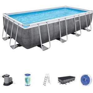 Bestway - Power Steel - Opzetzwembad - Rechthoekig - Rattanlook - 549x274x122 cm