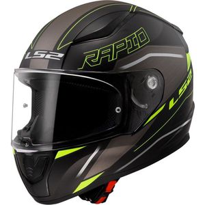 LS2 FF353 Rapid II Rokku M.Zwart H-V Geel 06 Integraalhelm - Maat 2XL - Helm